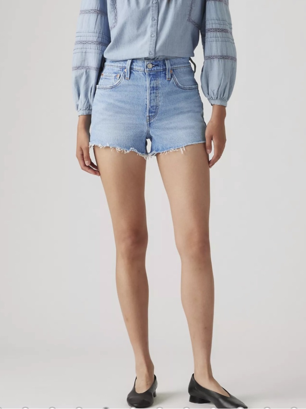 Levi's Light Blue Denim High-Rise Cutoff Shorts NWOT